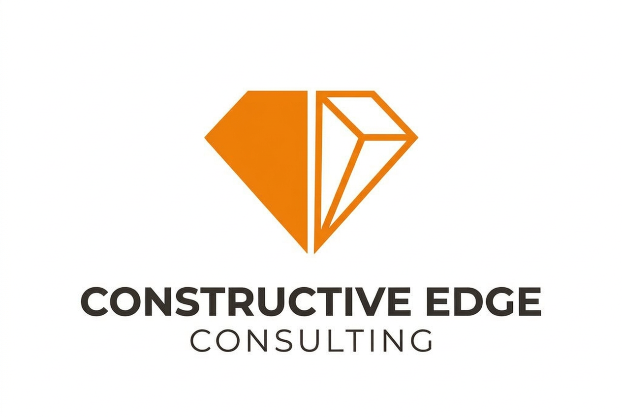 Constructive Edge Consulting, orange split diamond logo